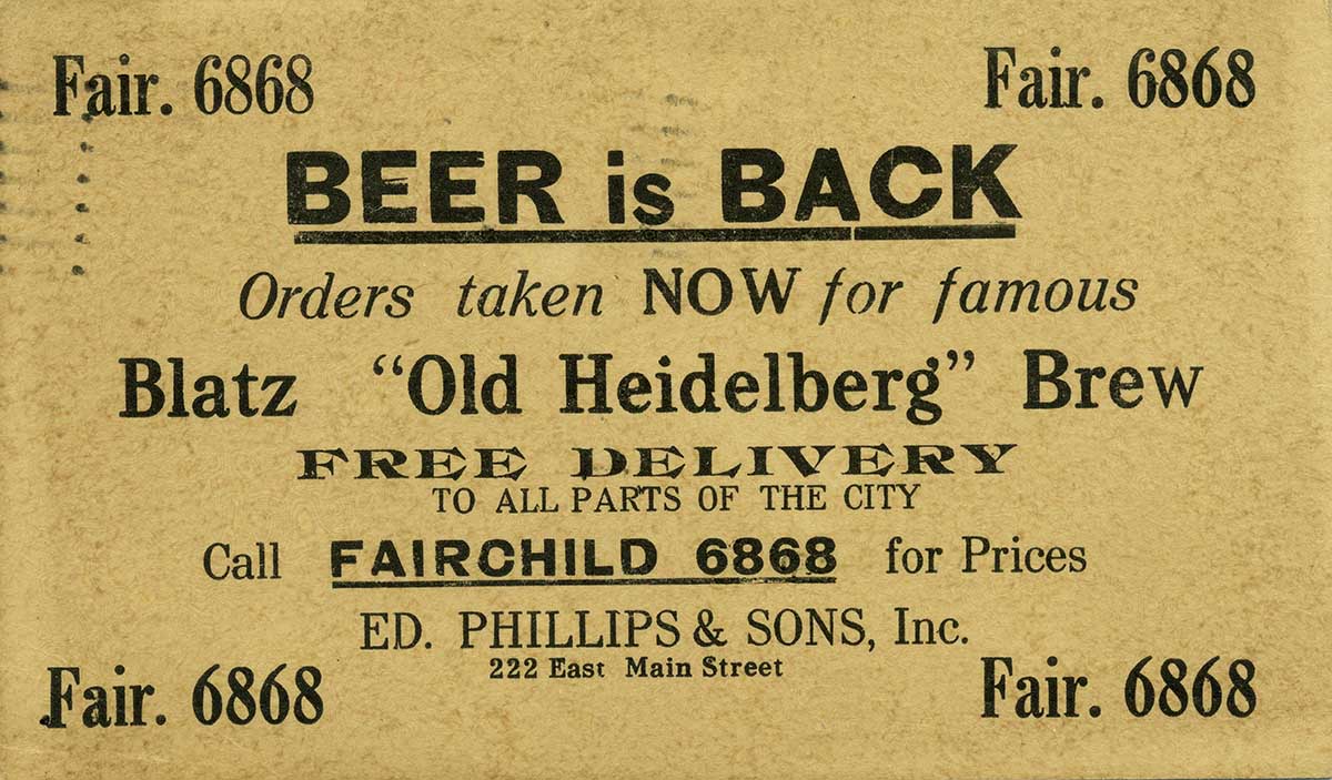 Milwaukee Journal article regarding Prohibition (Image courtesy of the Wisconsin Historical Society).
