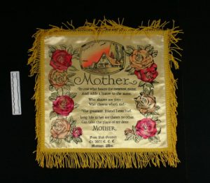 Civilian Conservation Corps “mother pillow,” c.1933. Photograph courtesy of the Wisconsin Historical Society, Image ID 1990.165.25.
