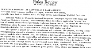 an excerpt from the Courier review of D&D