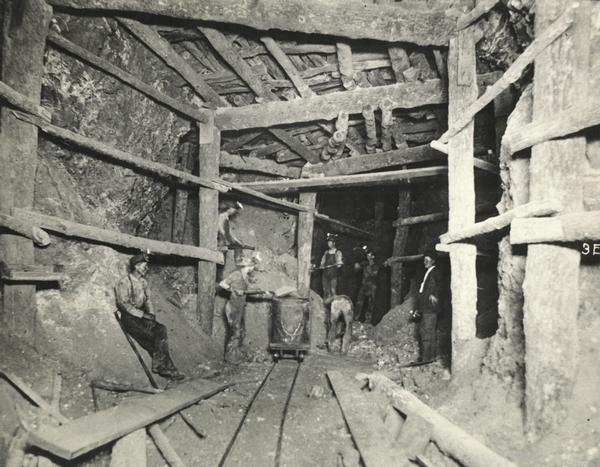 a photo showing the interior of a lead mine in Wisconsin.