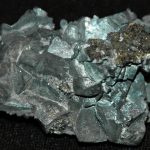 a photo of galena, a dark shiny mineral