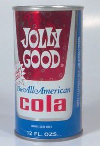 color image of a soda can with red, blue, and white colors